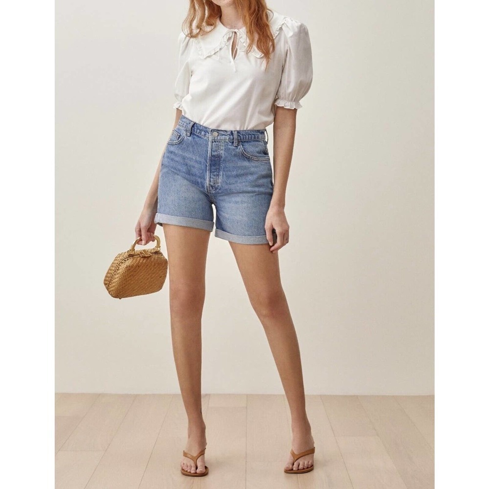 REFORMATION Women’s Max Mid Rise Relaxed Jeans Short In Colorado - Size - 24